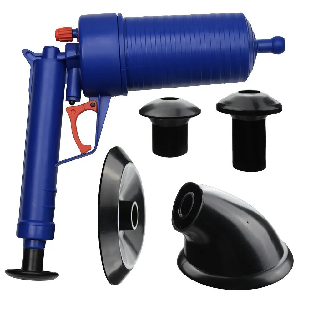 

Top sale Toilet Plunger Kitchen Sink Sewer Dredge Tool Pipe Dredge cleaning tool rubber air pump drain blaster pipe dredge tool, Blue