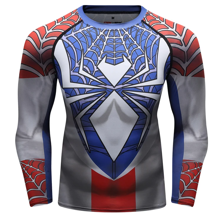 

Marvel Clothing Super Heroes Full Sublimation Sports T-shirts Compression Shirt Long Sleeve T Shirt