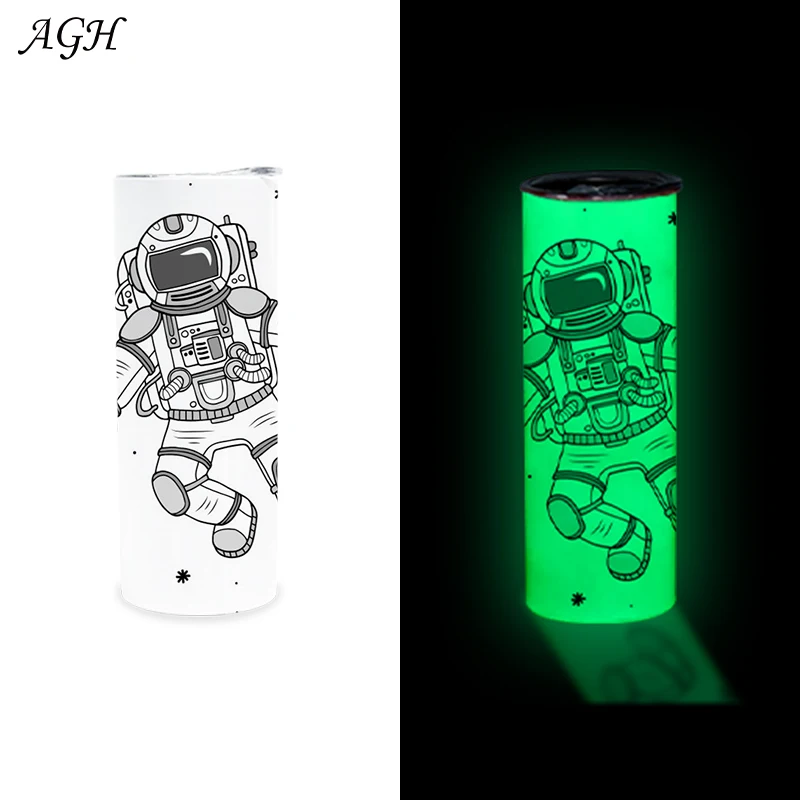 

Usa Warehouse 20oz Color Changing Skinny Straight Double Walled Vacuum Insulated Luminous Glow In The Dark Sublimation Tumbler, Customized colors acceptable