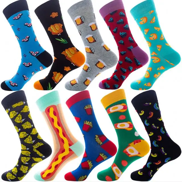 

Wholesale New Design Street Sports Men Jacquard African Print Socks