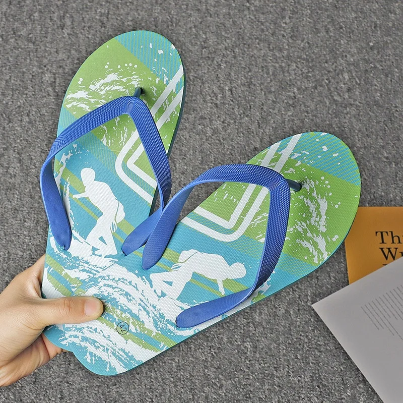 

Custom Printed Promotion Beach Slippers Summer Slides Sandals PE Men Flip Flops Wholesale, Customized color