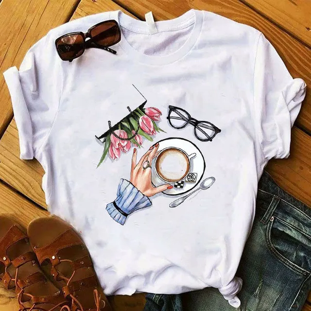 

T Shirt Women Summer Casual Tshirts Tees Harajuku Korean Style Graphic Tops 2020 Kawaii Female T-shirt,Drop Ship