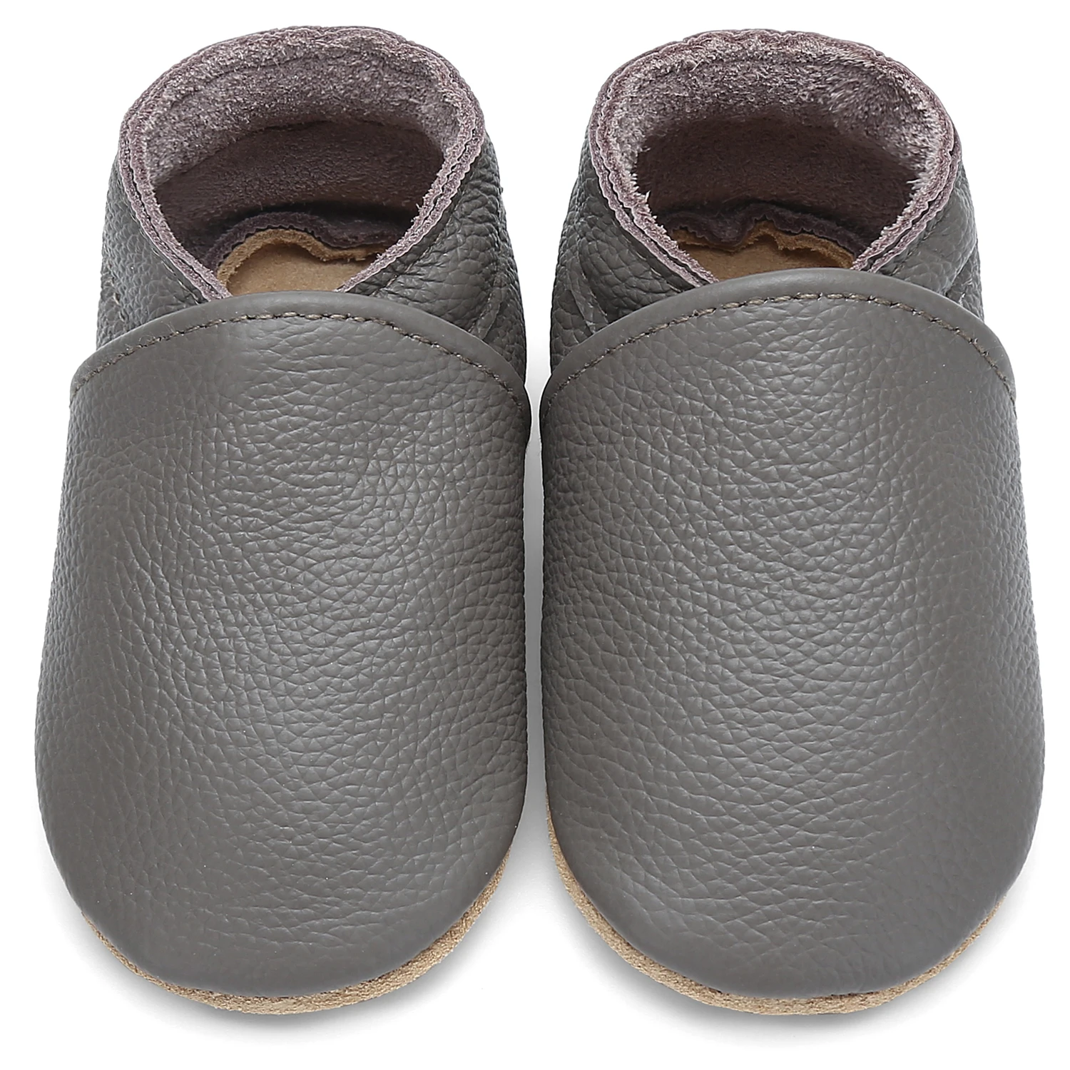 

Wholesale Custom 0-24 Grey Genuine Leather Soft Casual Toddler Baby Shoes For Kids Boys Girls, 6 color