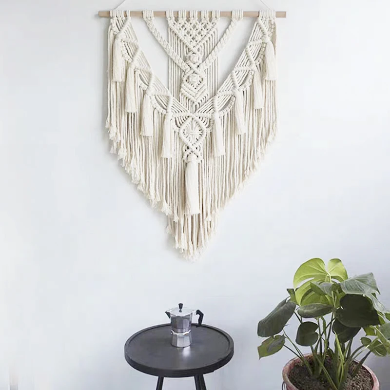 

Macrame Wall Hanging Tapestry Boho Macrame woven tapestry Home Decor Wall Pediment, White yellow brown blue or customized color
