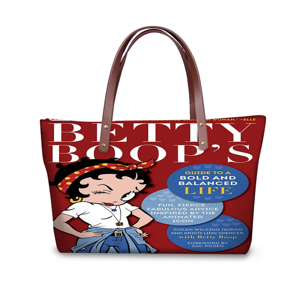 

2021 Wholesale Cartoon Girls Betty Boop Printed Bag Women Handbags Ladies Luxury Design Purse&Handbag For Females Shoulder Tote, Customized