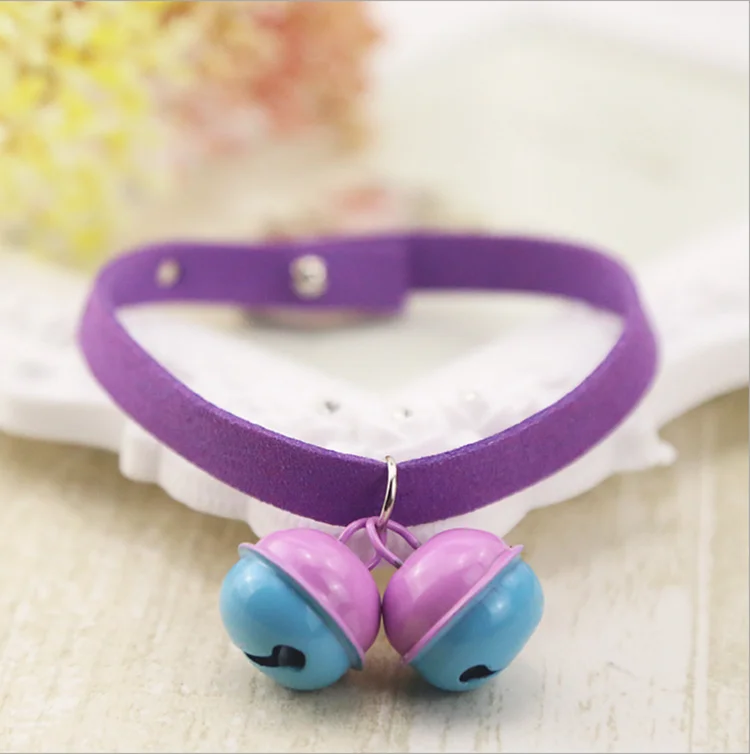 

china Factory main product Purple Color high quality Cute Pet Products With Bells Dog Collar