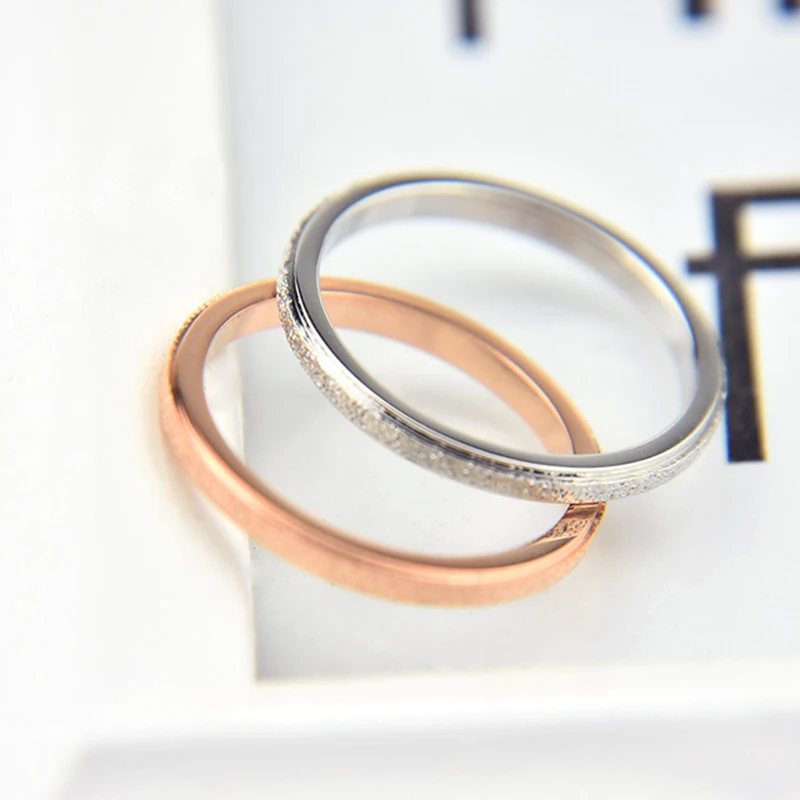 

Simple Women Accessories Rings Gold Plated Scrub Matt Finger Rings For Ladies