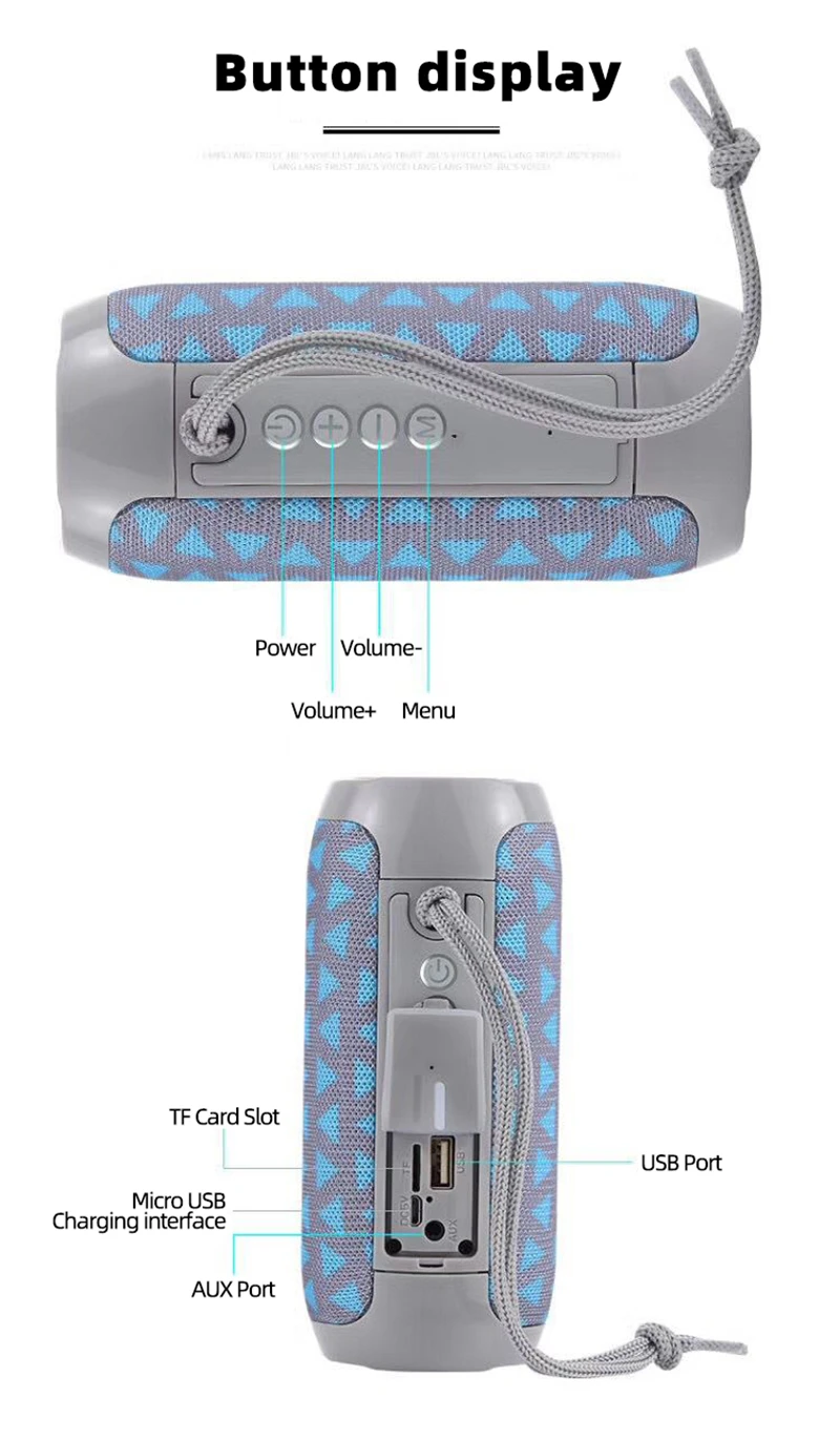 Portable TG117 Cloth Wireless Speaker Fabric BT Speaker Support TF USB Hands-free Call - ANKUX.COM