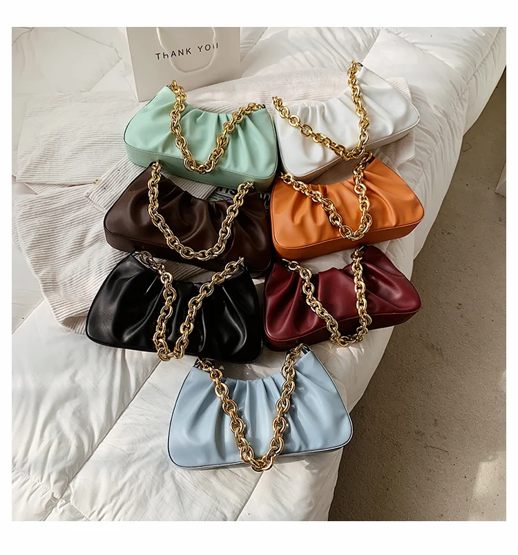

2021 new ruched square chain candy color crossbody purse bag sling shoulder bags fashion women hand bags, As pics