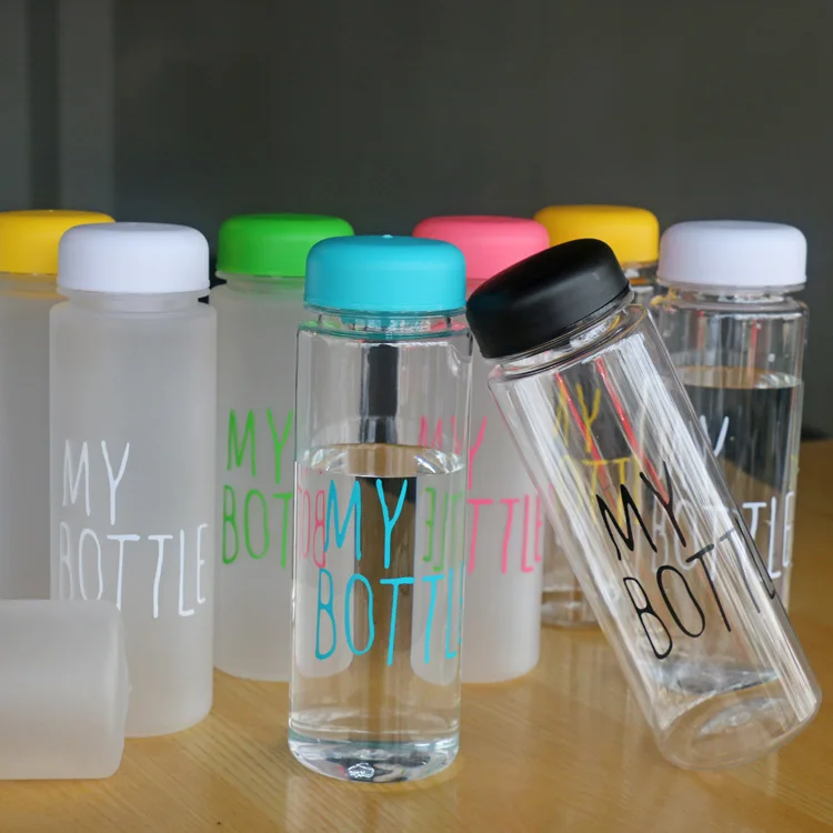 

LOW MOQ Wholesale Customized 500ML Beverage Sport Drinking disposable eco friendly Filter Plastic Water Bottle, Customized color