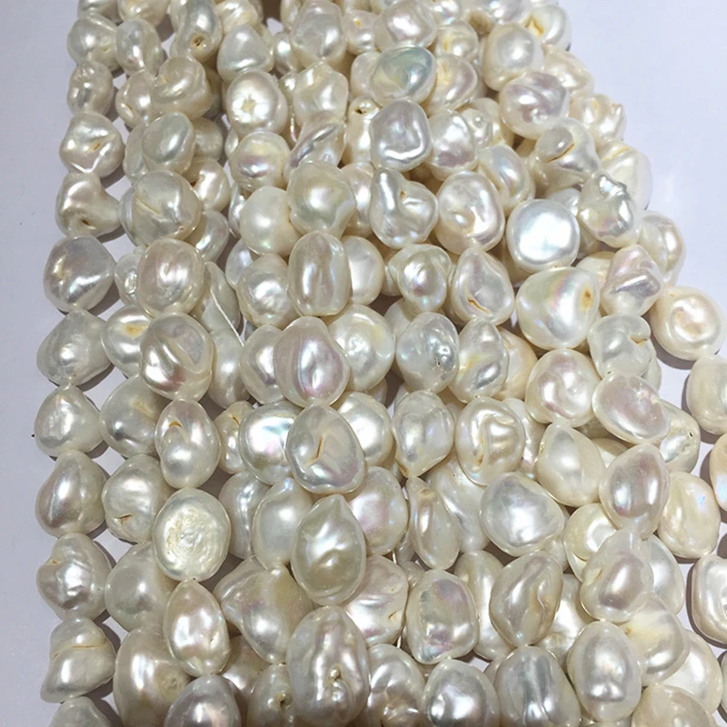 

Big Size White Natural Baroque Freshwater Cultured Pearl Irregular Genuine Baroque Pearl