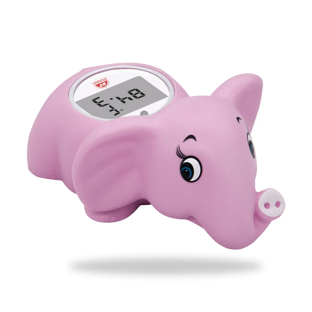 

Cute Animal Shape Pink Elephant Bath Thermometer Infant Toys Infraed Bath Thermometer for Baby Shower