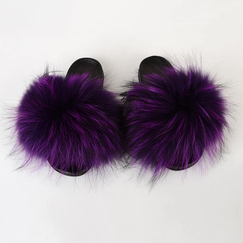 
2020 Wholesale New Fashion Fur Slippers Luxury Mink Fur Women Slides Ladies Mink Real Fur Fluffy Slippers 