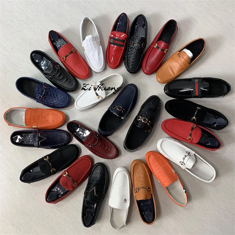 

M8311 mens comfortable moccasins leather flat shoe used Second hand driving loafers shoes