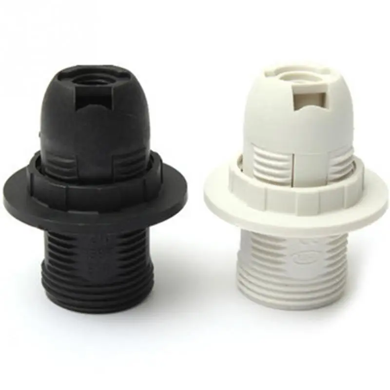 mini Edisons Screw SES Practical E14 base Light Bulb Lamp Holder Pendant Socket Lampshade Ring 250V 2A Black/White