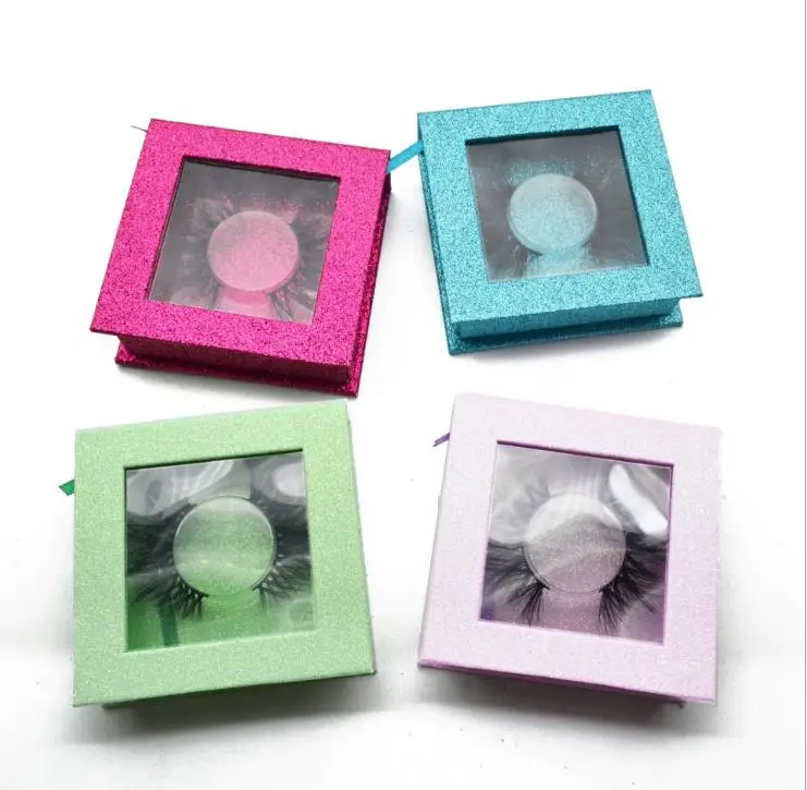 

Wholesale new design square glitter custom eyelash packaging box with your own logo, Customer's choice