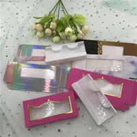 

Cheap Hot Sale Eyelashes Packaging Without Mink Eyelashes Empty Holographic Lashes Boxes