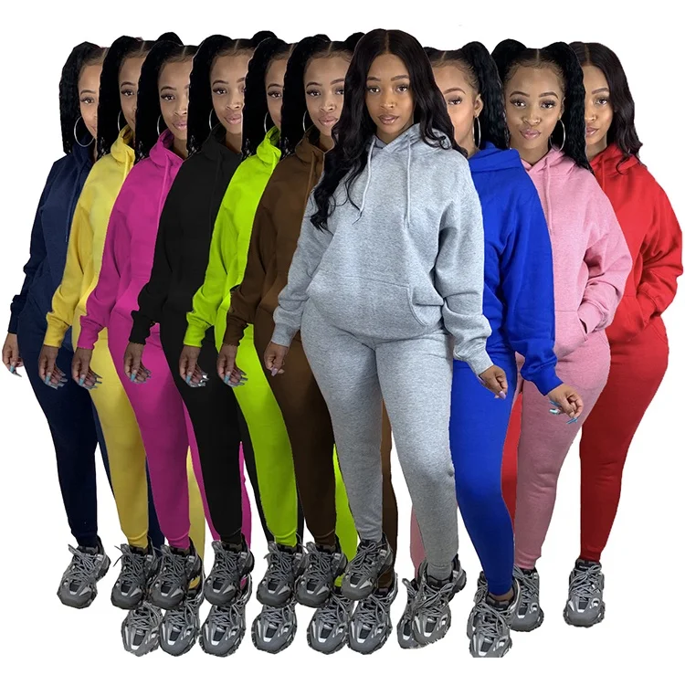 

Casual Long Sleeve Hoodie Pants Jogger Tracksuit Women Fall Clothing Two Piece Outfits, Multiple colors to choose