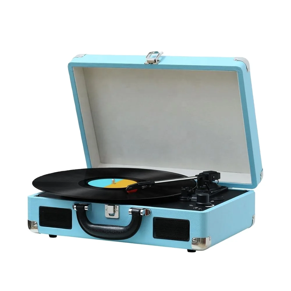 

Suitcase Vertical Gramophone Turntable Vinyl Lp Record Player Cassette Recorders & Players, Blue,black,red,white etc