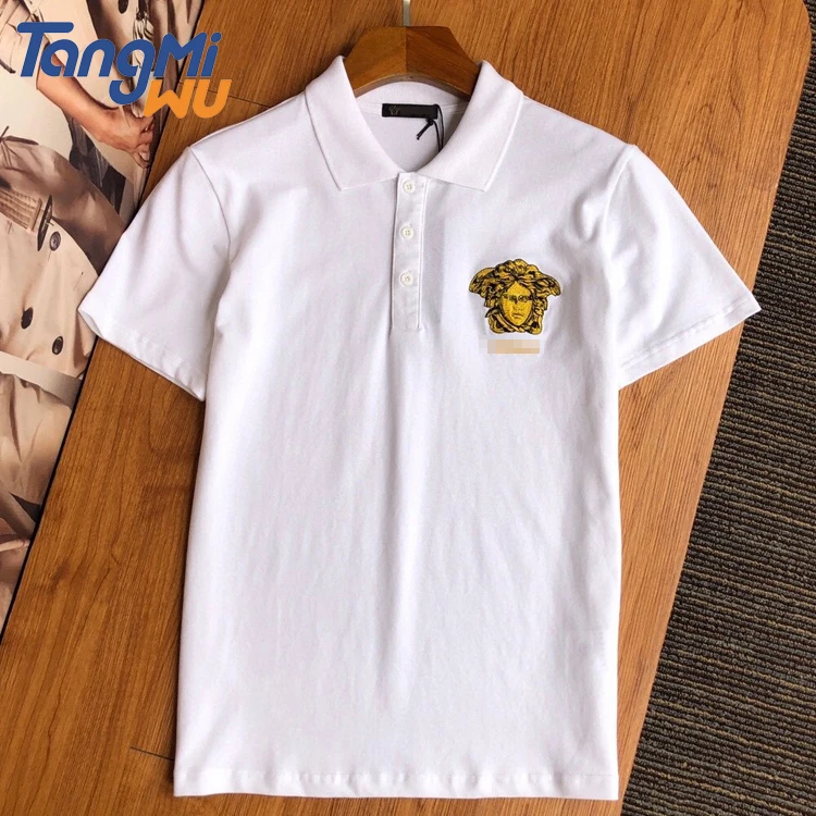 

High Quality Luxury Brand Mens Black T Shirts100% Cotton Embroidery Golf Polo Homme