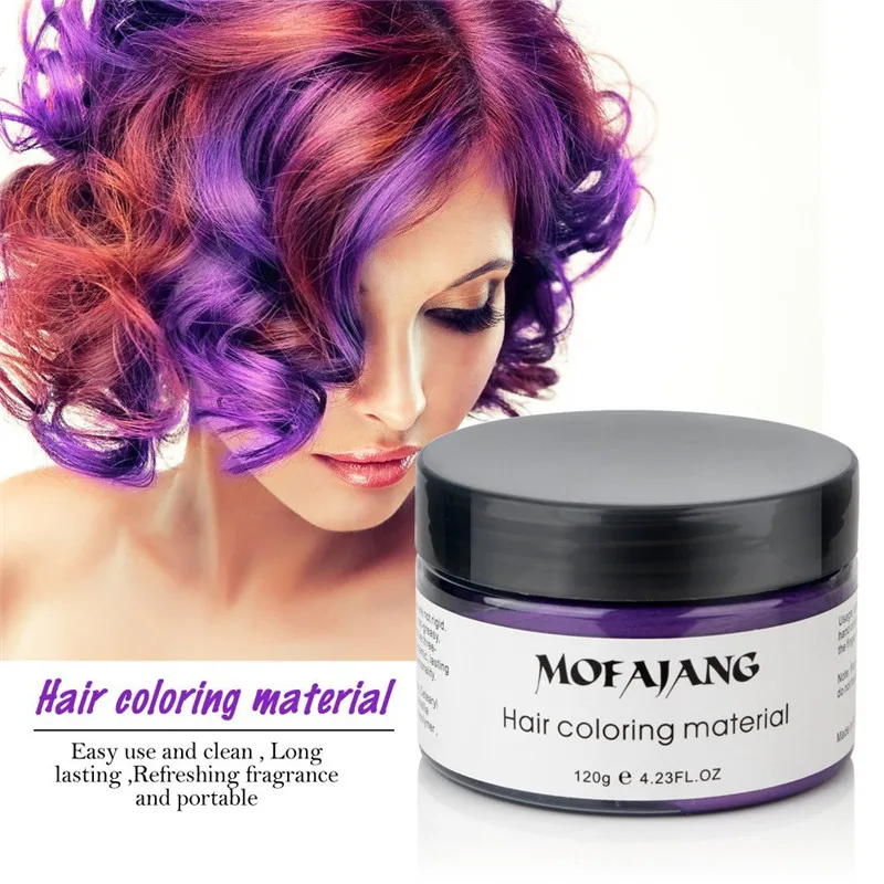 

Mofajang Disposable Hair Color Wax Dye One-time Molding Paste Sliver Grandma Green Hair Dye Wax Mud Cream Customize Hair Wax, 9 kinds colors