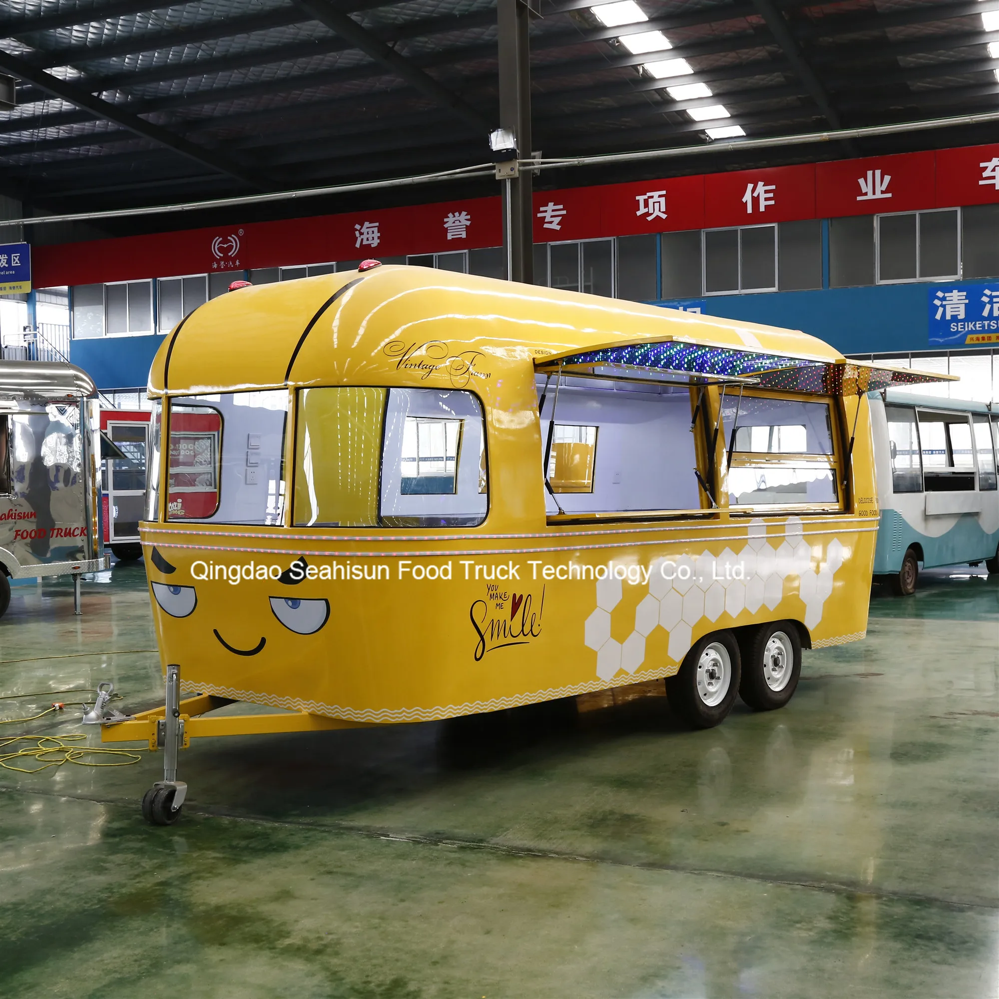 Stainless Steel Mobile Concession Hamburger Airstream Caravan Food