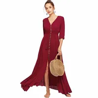 

2019 Summer Autumn Maxi Sexy Plus Size Women Cotton Long Casual Dresses