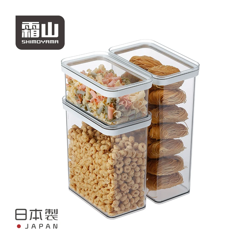 

SHIMOYAMA Thickened PS Airtight Kitchen Dry Food Storage And Organizers Box Set Kitchen Accessories Transparent Food Container