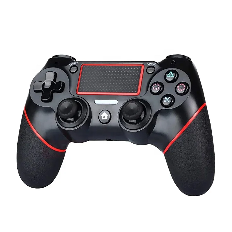 

Wireless Gamepad Joystick Game Controller PS4 with Motion Motors and Audio Function for Playstation 4 PC, Black with red;black with blue