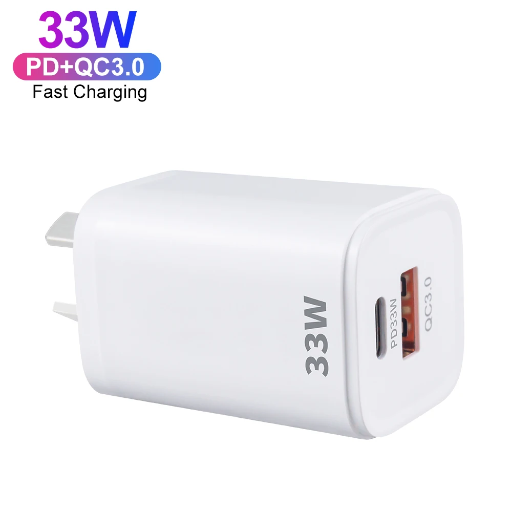 

Shenzhen Factory AU Plug 33W GaN Fast Charger Adapter USB C PD Wall Charger Australia for Xiaomi Redmi Mobile Charger