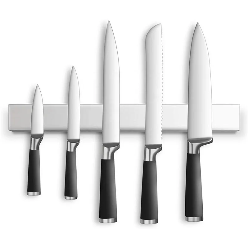 

High quality long stainless steel magnetic knife strip rack strong kitchen magnetic knife holder