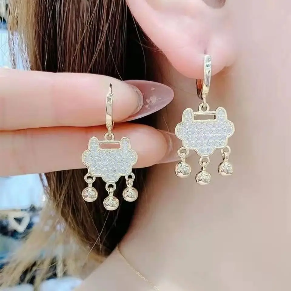 

Beauty 2022 Jewelry Accessories For Teenagers Safety Lock Small Bead Eardrop Earring Back Fancy Earrings Earring Display