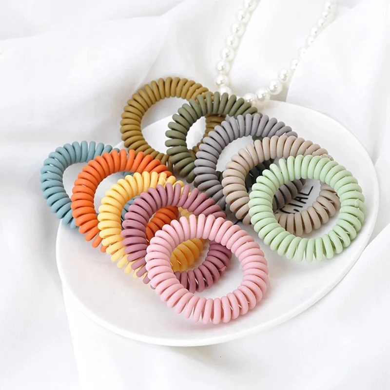 

Matte large telephone line hair ring female hair rope simple rubber hair band for girl