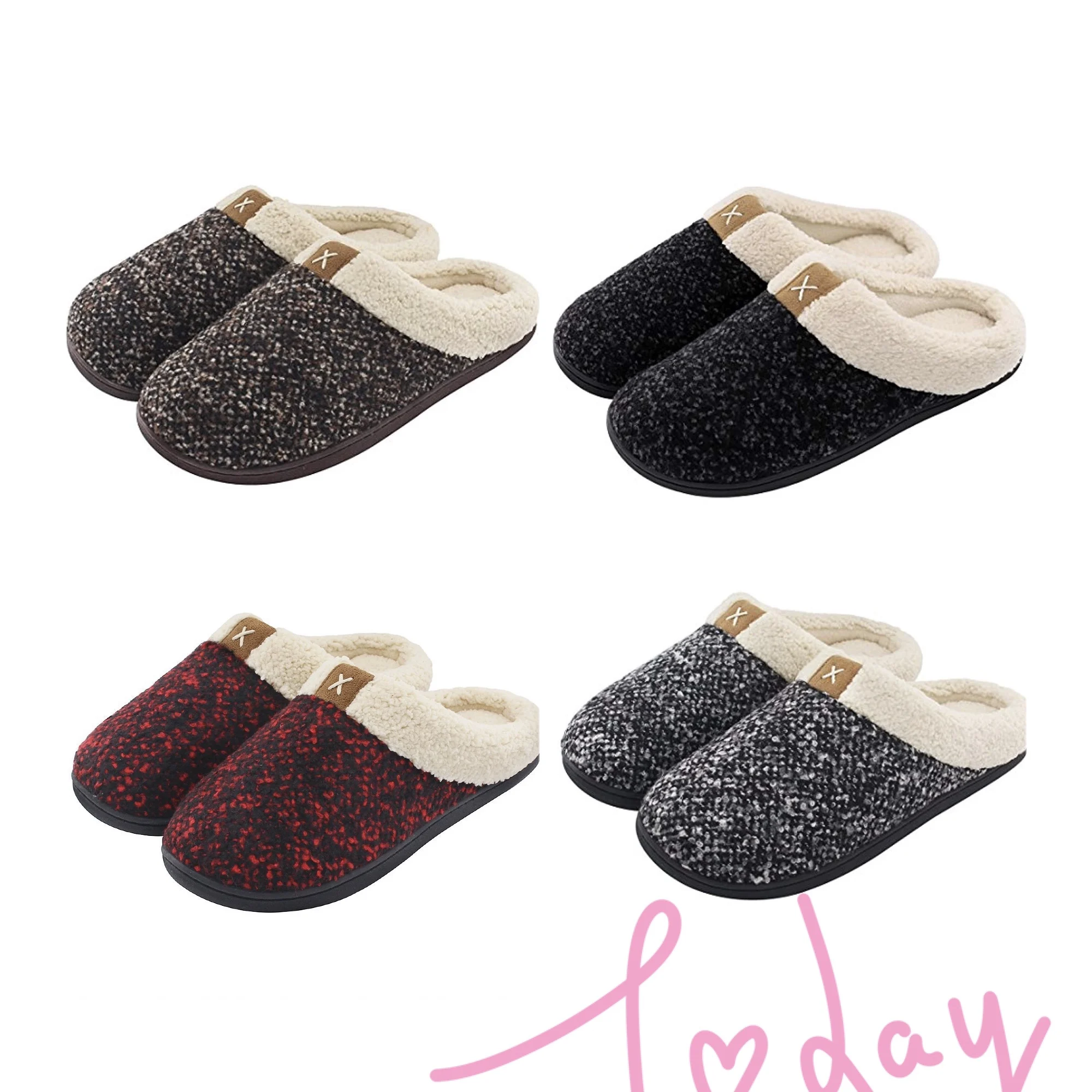 

Autumn Winter Slippers Comfortable Memory Foam Household Plush Cotton Slippers Men and Women, Customized color