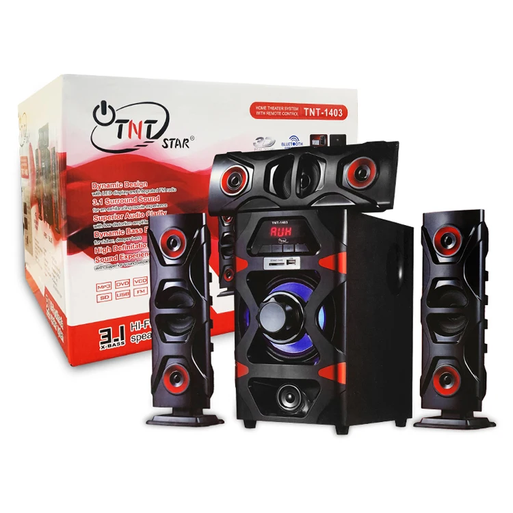 

TNT Star TG-1403 Low Distortion Amplifier Dynamic Bass Boost 3.1 Surround Sound HI-FI Multimedia Speaker System