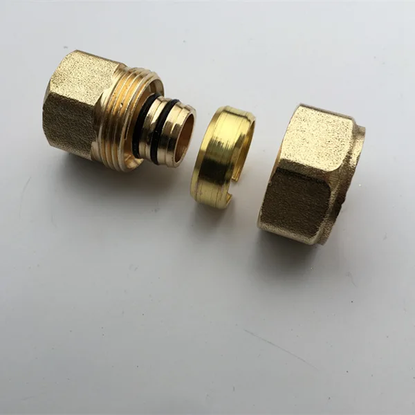 黄铜配件管件用于pex-al-pex管道的直母接头