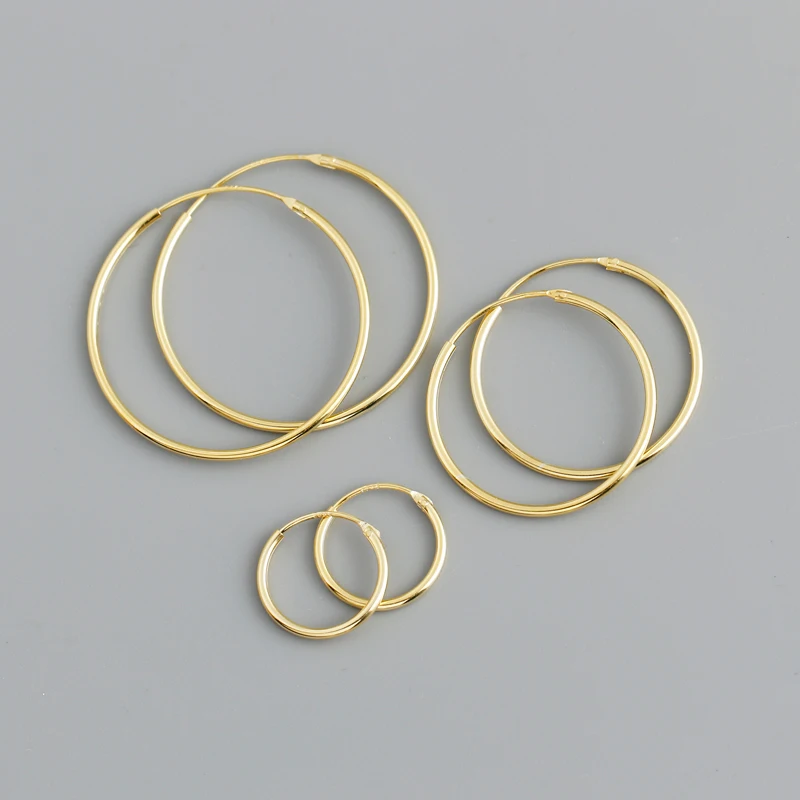 

RINNTIN APE30 Fashion Earrings for Women Gold Plated Jewelry wholesale 925 Sterling Silver Hoop Earrings