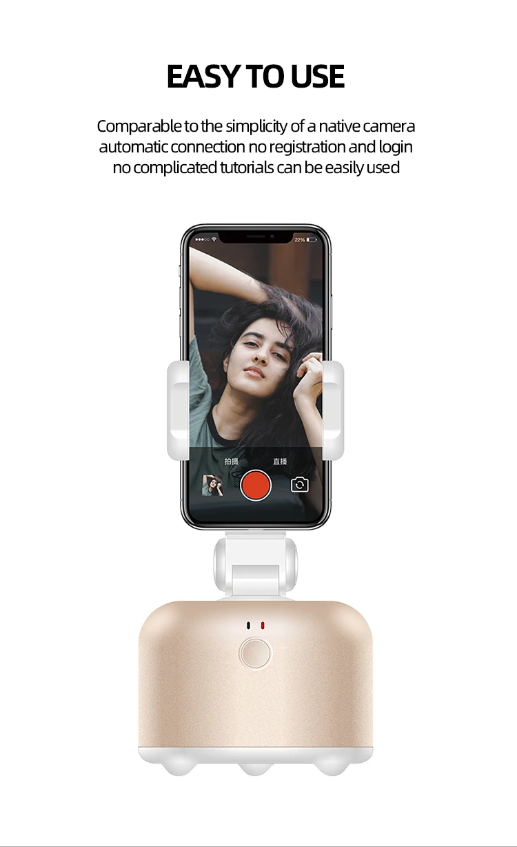 360 Rotation Apai Genie II, Auto Face Object Tracking Selfie Stick AI Smart Shooting Mobile Holder/