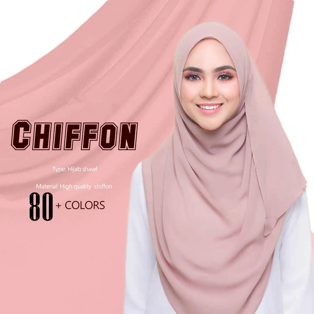 

Wholesale Custom Logo Plain Georgette Scarf Thick Bubble Heavy Instant Chiffon Hijab Muslim Borong Tudung Woman Shawl