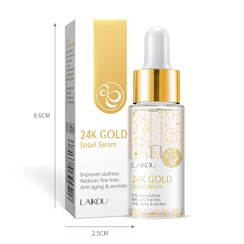 

Private Label Face Serum Shrink Pore Remove Acne 24K Gold Snail Serum, Transparent