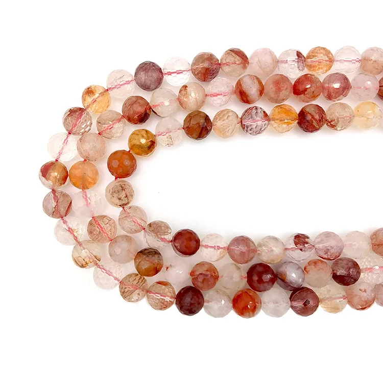 

Wholesale Natural Blood Crystal Gemstone Faceted Round Loose Stone Beads for Earring Ring Jewelry Making