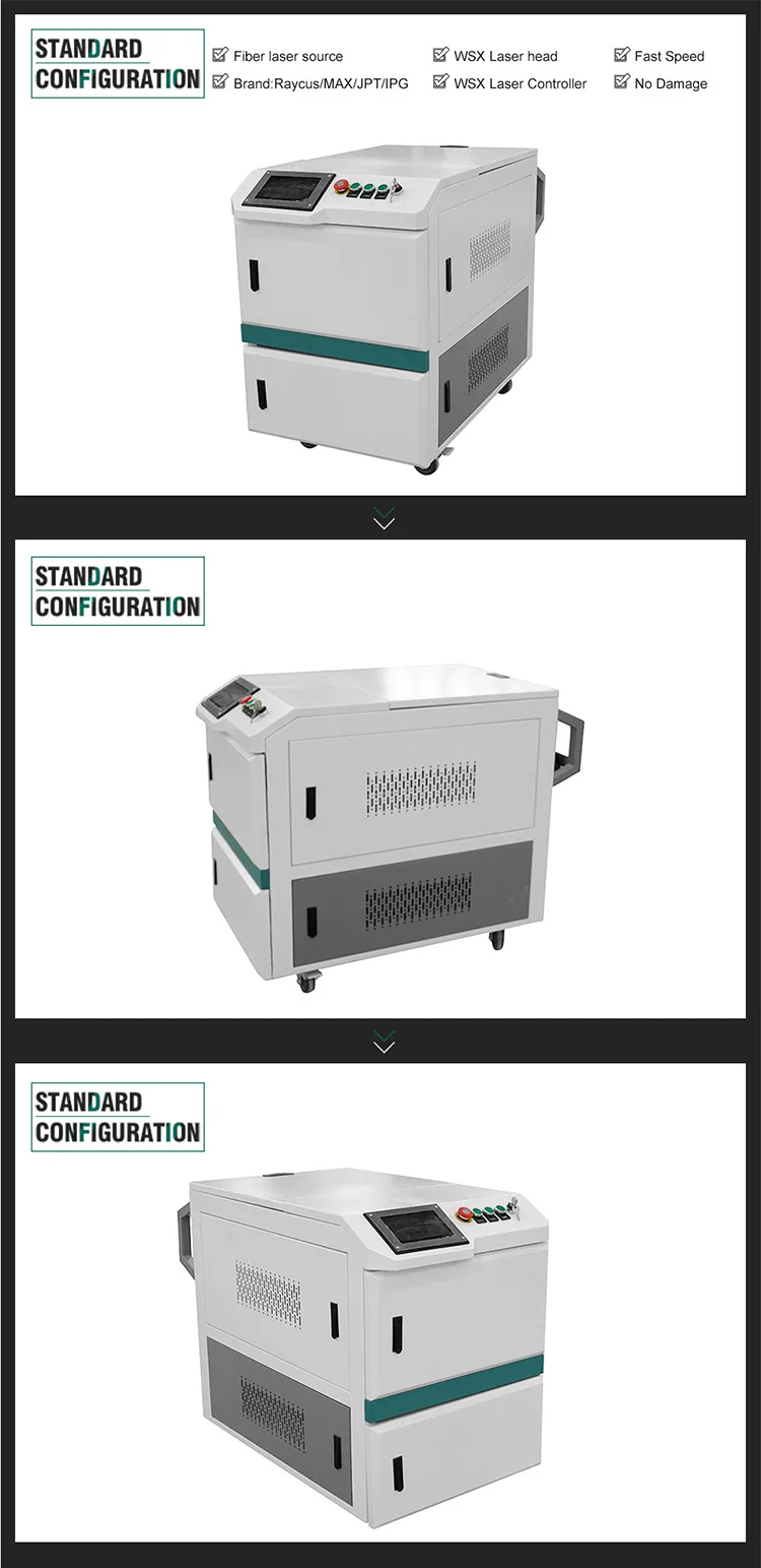 50W 100W 200W 300W 500W 1000W IPG RAYCUS MAX JPT portable metal steel rust remover laser cleaning machine tool price for sale