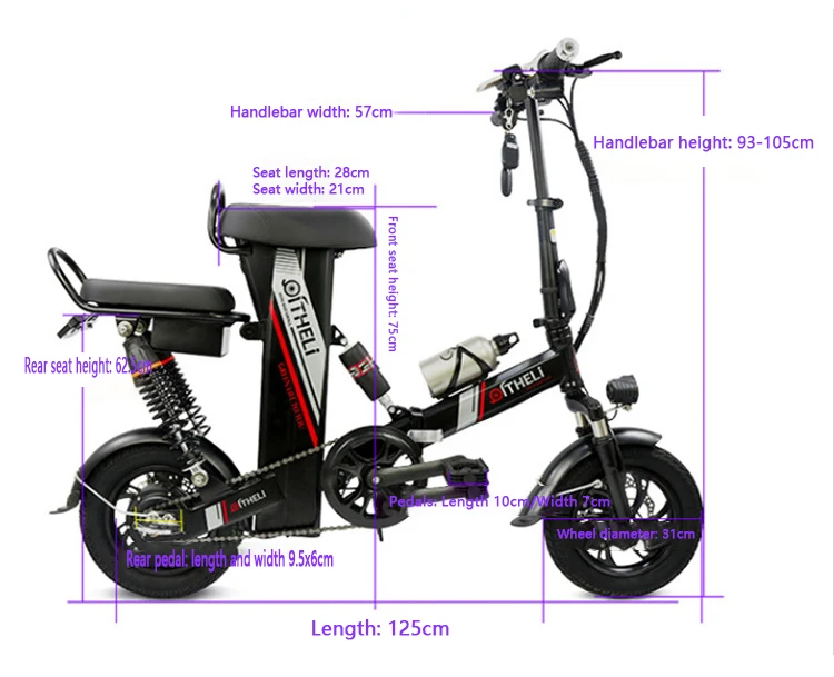 

2022 China hot Folding Electric Bicycle Adult Small Battery Moped Lithium Battery Driving Mini Electric Scooter