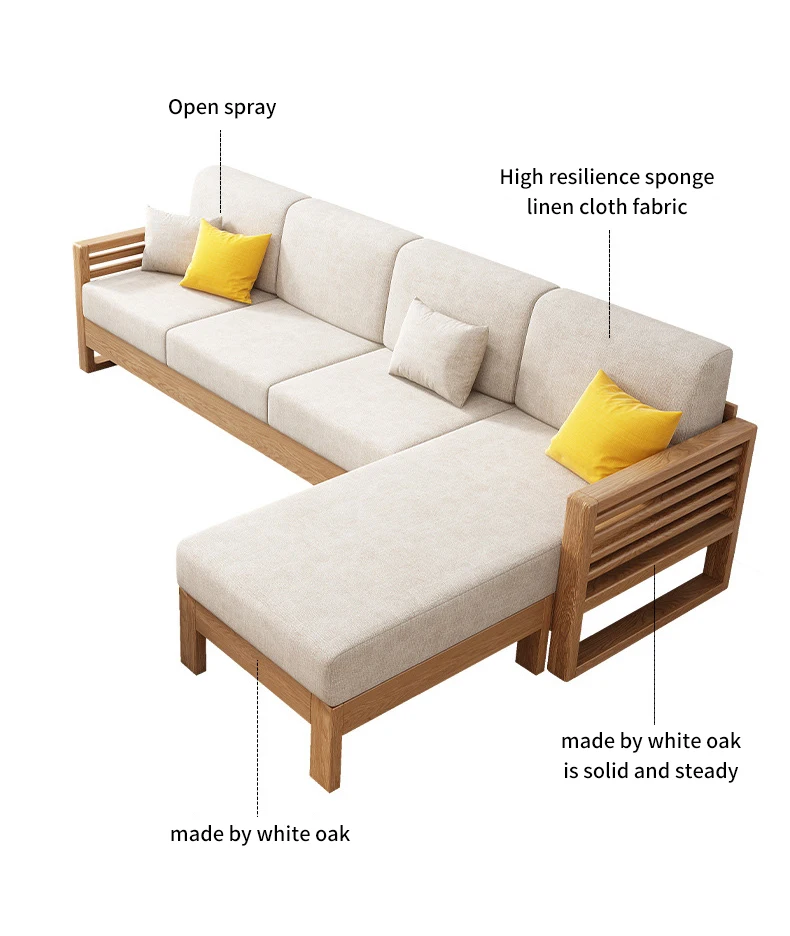 product-Natural wood furniture livingroom Luxury section modern simple sofa set-BoomDear Wood-img-2