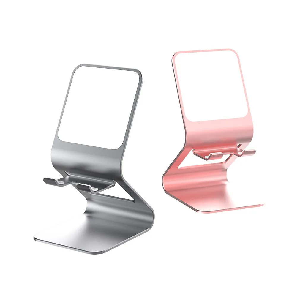 

New pad flat desktop stand Video Live Mobile Phone Stand Portable Metal lazy mobile phone holder with mirror