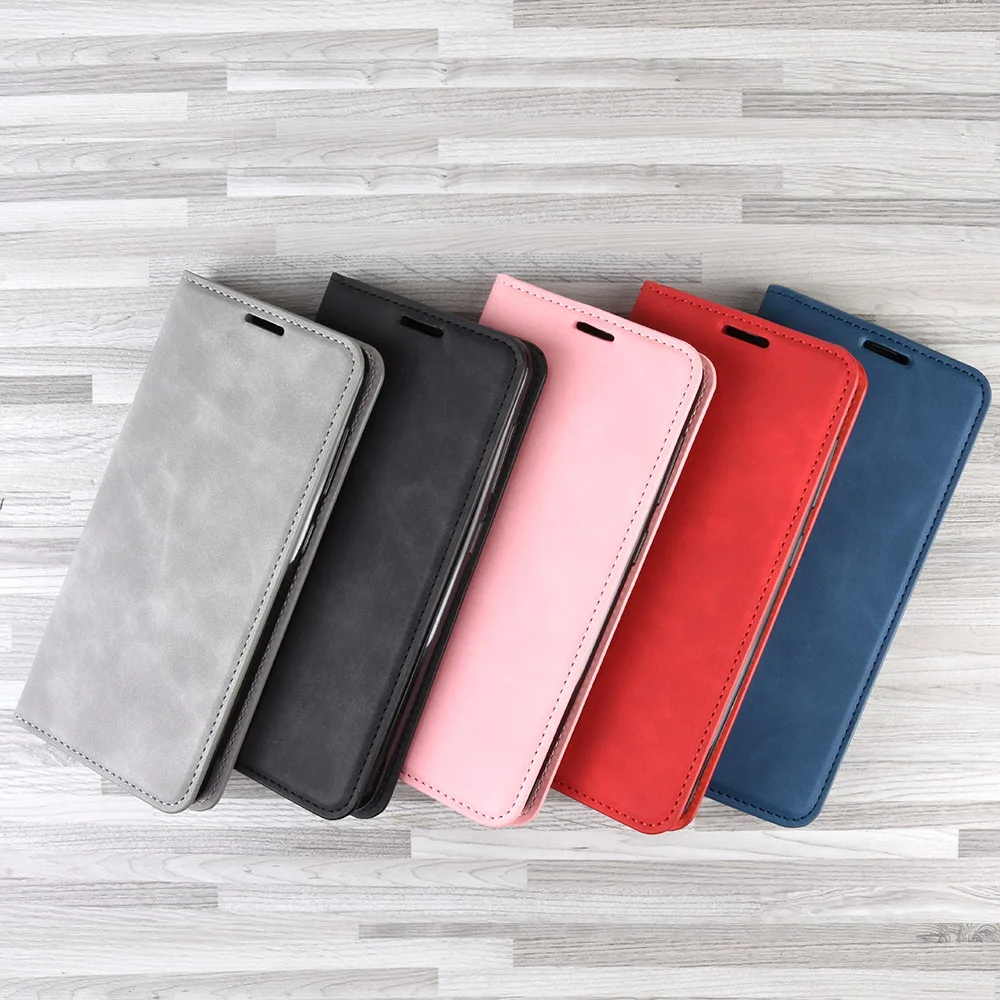 

Hot Sale Premium Leather Wallet Phone Case for iPhone 12 Magnetic Clasp Suck Flip Back Cover for iPhone 11/7/8/Plus/X/XR/XS/MAX, 5 colors