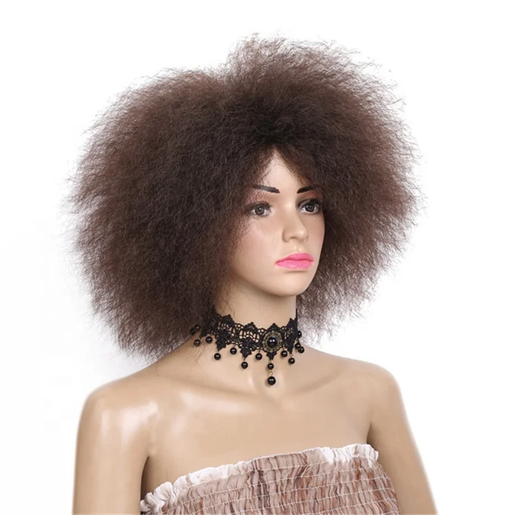 

Natural Black 99J Color Synthetic Hair Short kinky Curly Afro Wig For Women Synthetic Cosplay Wig
