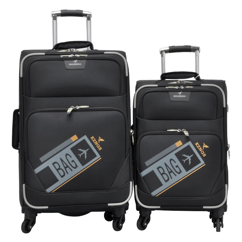 

New model wholesale soft nylon fabric suitcases best cheap travel business trolley bag valise officer bright carry-on luggage, Black,brown,blue,grey,or customized