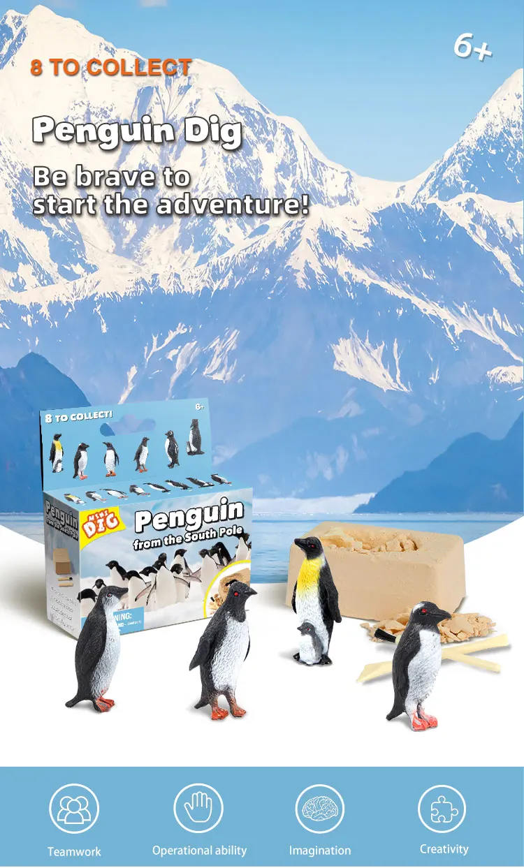 Wholesale Penguin Excavation Kits For Kids Pirate Treasure Chest Dig