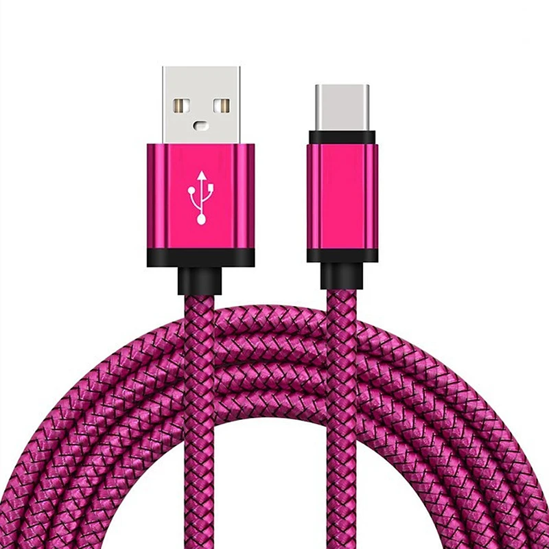 

1M 3FT Nylon Braid USB Cable Charger Data Transmission Line High Quality For Android i7 8 X Xs Type c Multi Phone Charging, Multi color